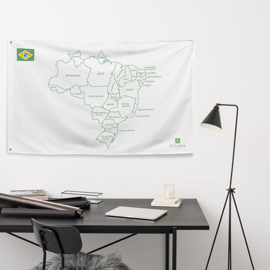 Bandeira de parede - Mapa do Brasil - 194x96cm