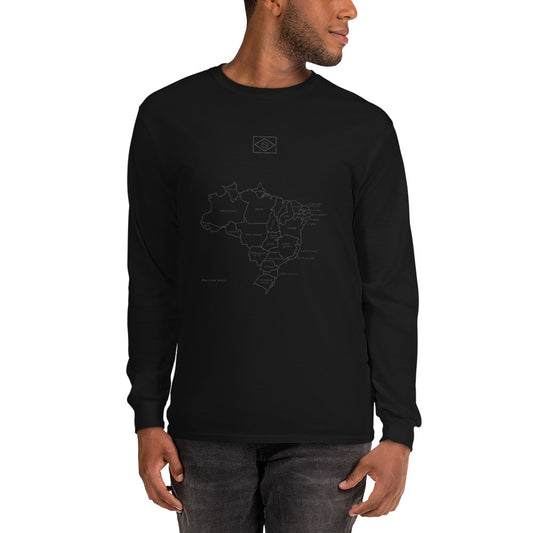 Blusa de Moletom / Suéter - Brasil Mapa Linhas - unissex
